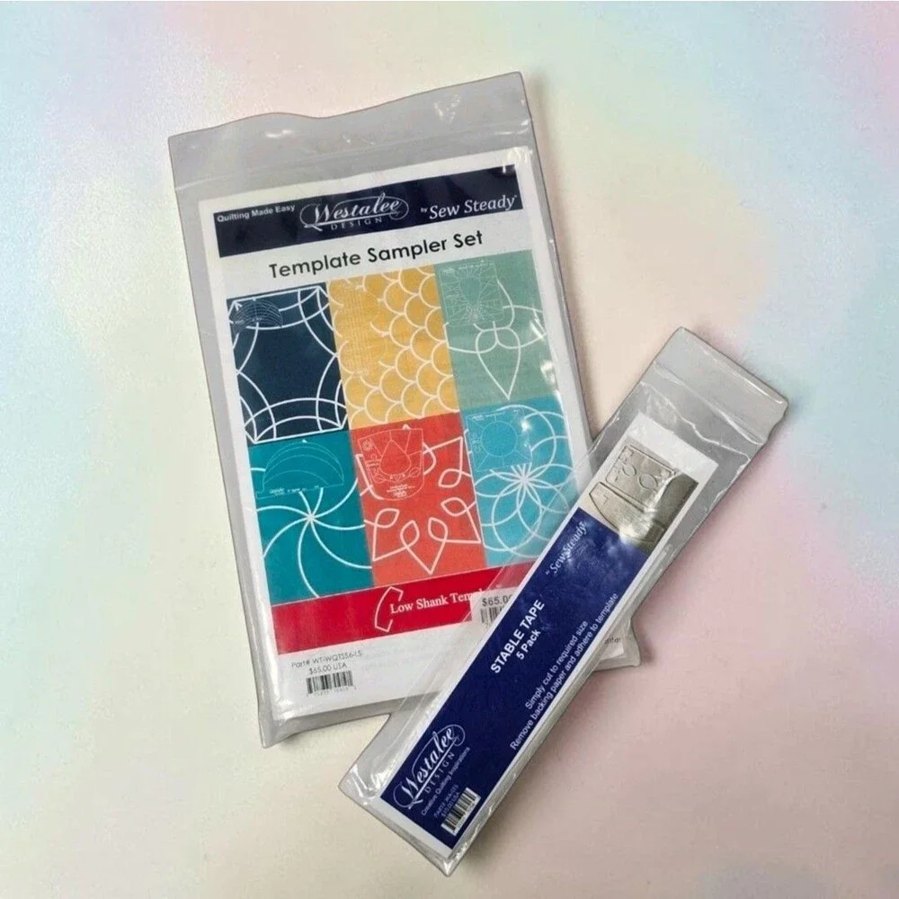 Westalee Design Template Sampler Set Low Shank Sew Steady 5 Rulers + Stable Tape